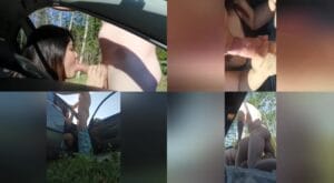 Dogging wife with stranger in car