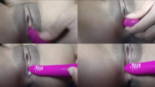 Pinay creampie pink pussy and fucking with small dildo toy.
