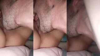 cuckold husband eats creampie