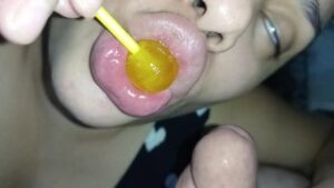 What a pleasure it was to lick the cock and the pineapple lollipop, the dick was so sweet