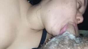 taking creampie from cock while I suck, wiggling with my mouth he moans